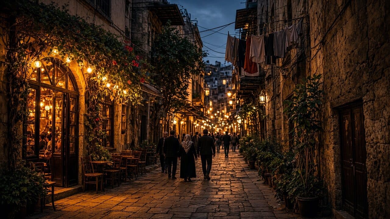 Abendspaziergang in einer Altstadtgasse von Damaskus