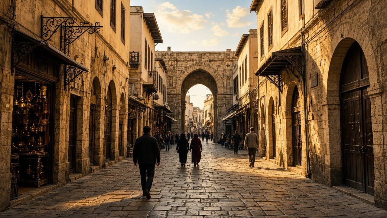 Straight Street toward Bab Sharqi in old Damascus