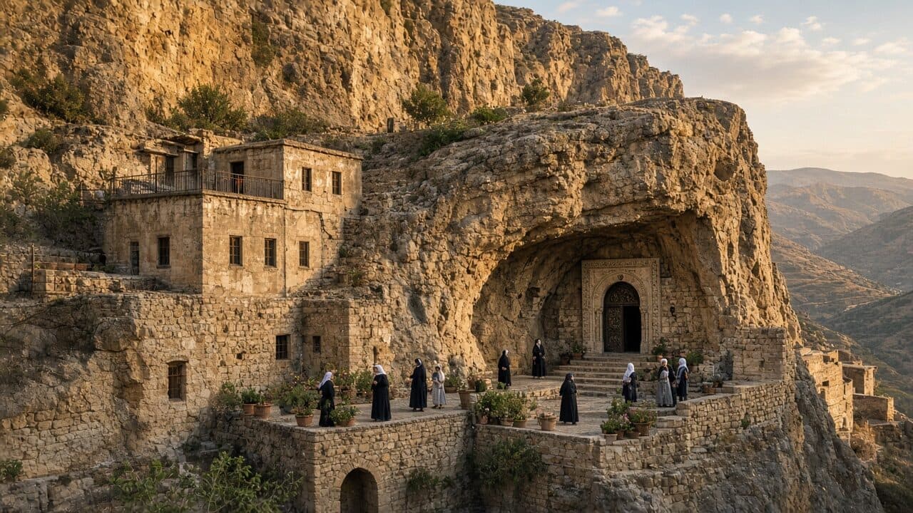 Convent of Saint Thecla on the Maaloula cliff