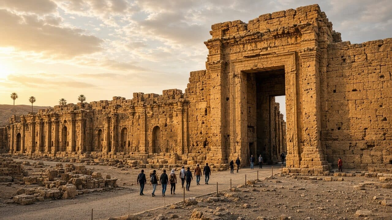 Gate and walls of the Temple of Bel at Palmyra